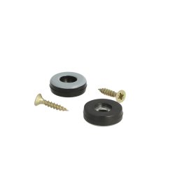 Glidesm 22mm m/Teflon og Skrue - Sort Plast