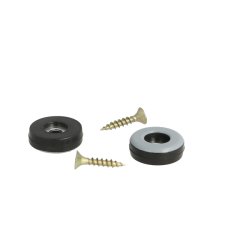 Glidesm 22mm m/Teflon og Skrue - Sort Plast