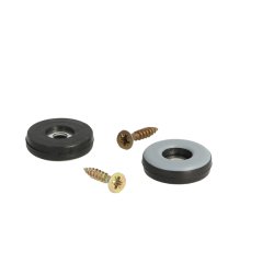 Glidesm 25mm m/Teflon og Skrue - Sort Plast