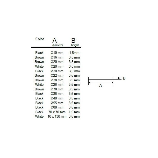 Filtpude "Livo" �10x1,5mm - Sort