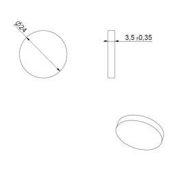 Filtpude 24x3,5mm - Sort