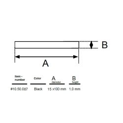 Filtpude 15x100x1mm - Sort