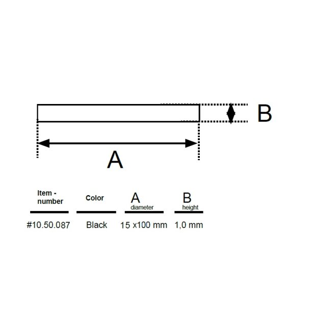 Filtpude 15x100x1mm - Sort