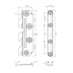 Sengebeslag St 130mm - 8 Dele - Elforzinket