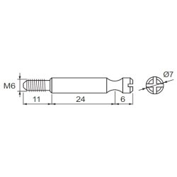 Samlebolt M6x24mm - til Leander Baby Junior Seng