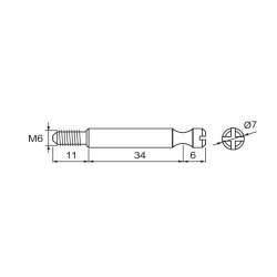 Samlebolt "System S" M6x24mm - til Oliver Furniture