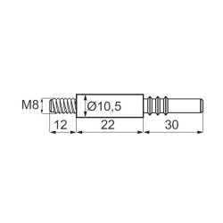 Samlebolt M8 - 64mm - til Fuerte Hus 103640
