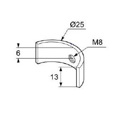 Halvmnemtrik M8 - Elforzinket