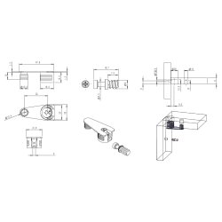 Samlebeslag "Eccentric" 10mm med Tap - Hvid