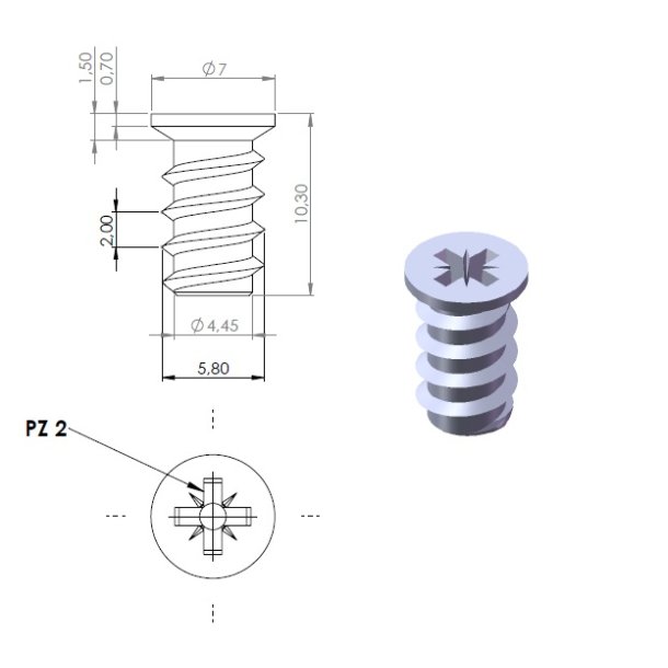 Euro Skrue 5,8x10mm - Forniklet