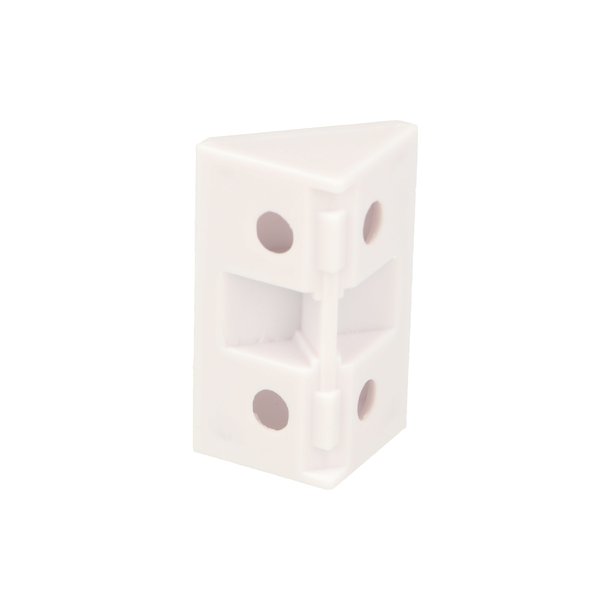 Hjrnesamlebeslag - 44mm - Hvid