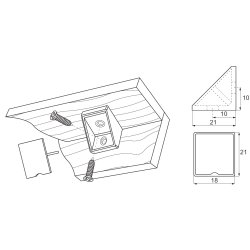 Hjrnesamlebeslag - 18mm - Hvid