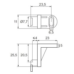 Samlebeslag til Bagpaneler - Hvid Plast