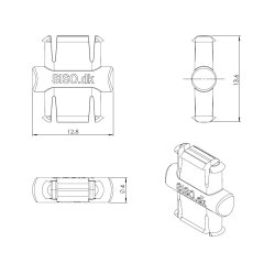 Samlebeslag "SnapX" - Han Del - Hvid (13,6mm)