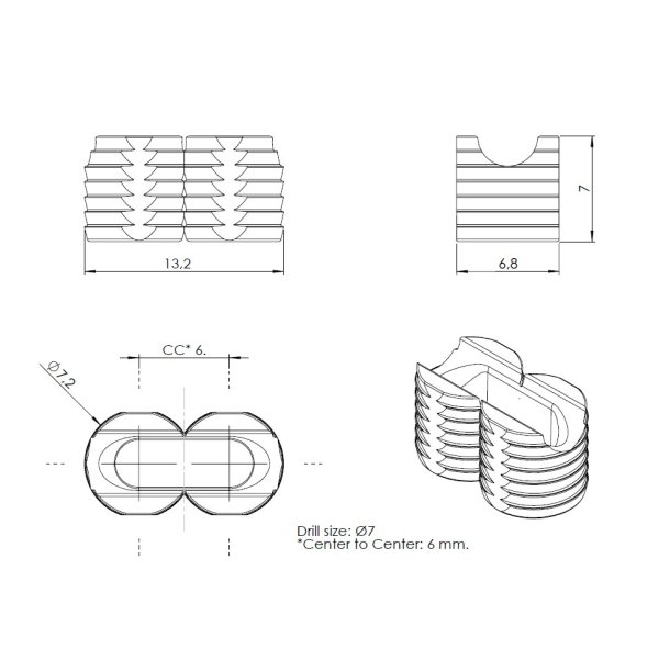 Samlebeslag "SnapX" - Hun Del - Hvid (7mm)
