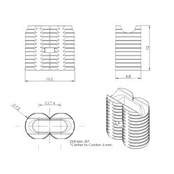 Samlebeslag "SnapX" - Hun Del - Hvid (12mm)