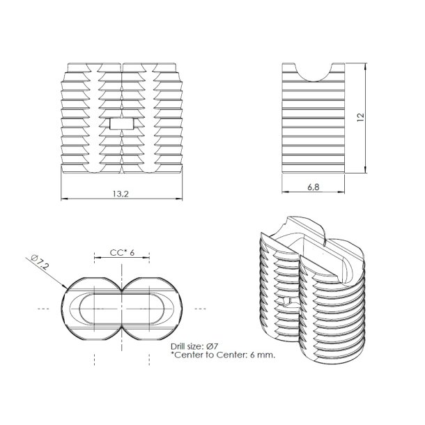 Samlebeslag "SnapX" - Hun Del - Hvid (12mm)