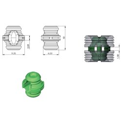 Samlebeslag "Diva" - Han Del - Grn (1,5mm)