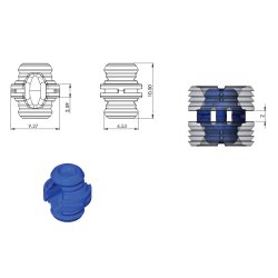 Samlebeslag "Diva" - Han Del - Bl (2,0mm)