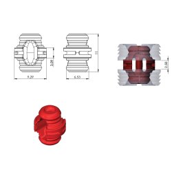 Samlebeslag "Diva" - Han Del - Rd (2,5mm)