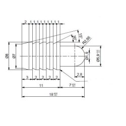 Styrestift Messing - Han-Del 8x11mm