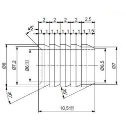 Styrestift Messing - Hun-Del 8x10,5mm