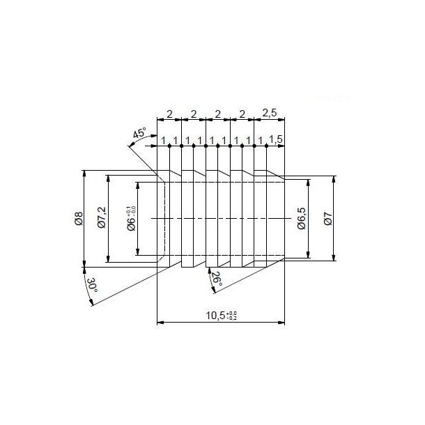 Styrestift Messing - Hun-Del 8x10,5mm