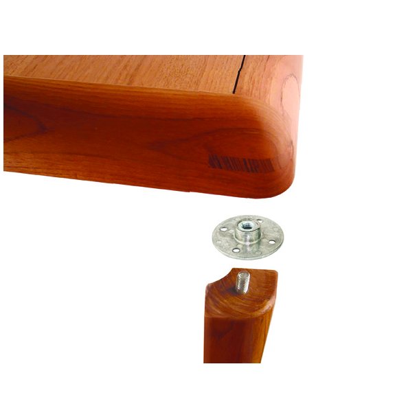 Bordbensbeslag Rund med M8 Gevind