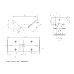 Bordsamlebeslag til Bordben - 50x100mm - Elforzinket