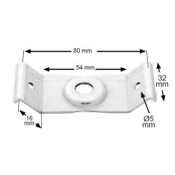 Bordsamlebeslag til Bordben - 32x80mm - Elforzinket