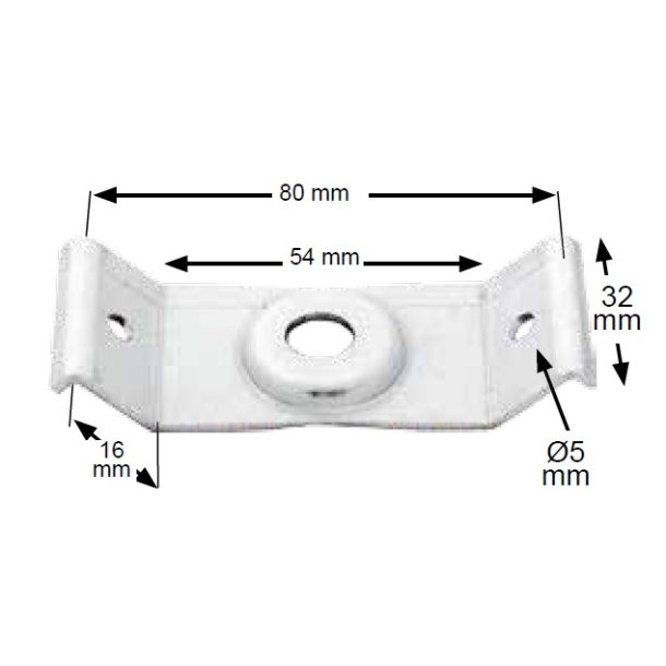 Bordsamlebeslag til Bordben - 32x80mm - Elforzinket