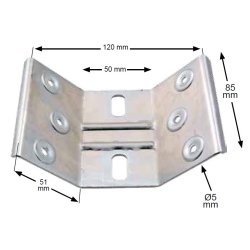 Bordsamlebeslag til Bordben - 85x120mm - Elforzinket