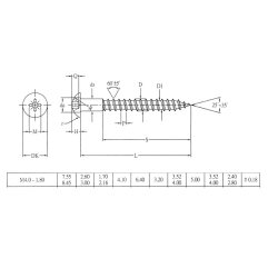 Trskrue Sort 4.0x20mm - Kryds Krv - DIN7997