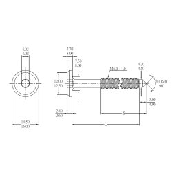 Samleskrue M6x90mm - Gulforzinket