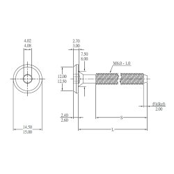 Samleskrue M6x90mm - Elgalvaniseret