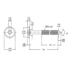 Samleskrue M6x120mm - Elgalvaniseret