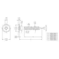Samleskrue 6,3x70mm - Gulforzinket