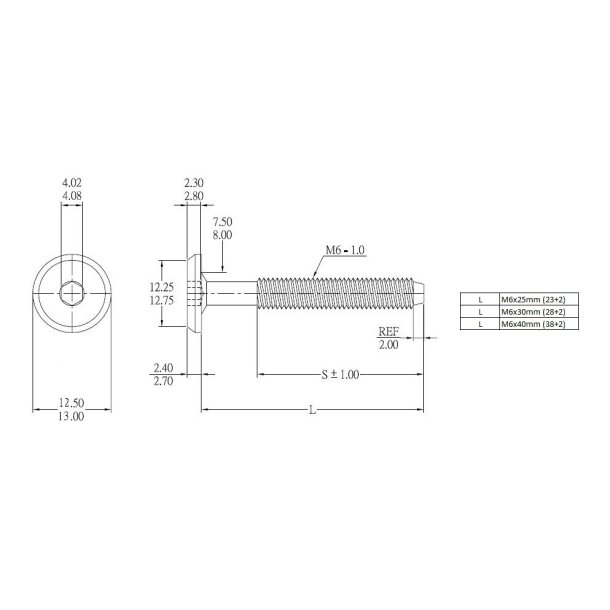 Samleskrue M6x40mm - til Leander Baby Junior Seng