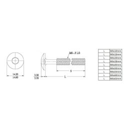 Samleskrue M6x38mm - Sort Finish