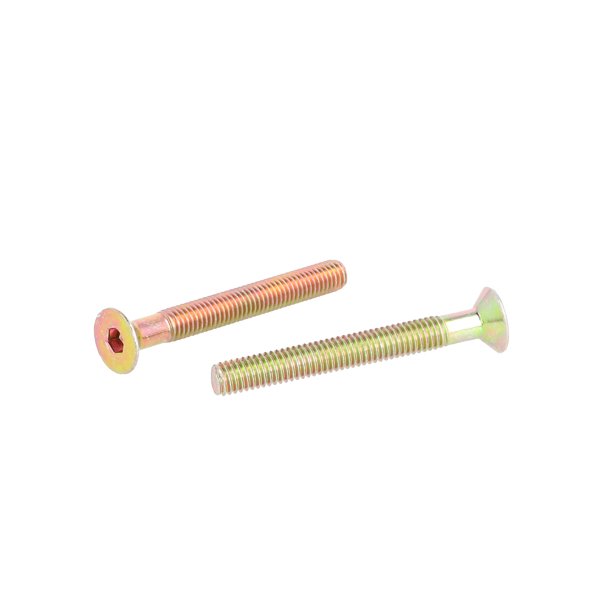 Undersnket Bolt M6x51mm - Gulforzinket - DIN 7991