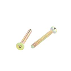 Undersnket Bolt M6x60mm - Gulforzinket - DIN 7991