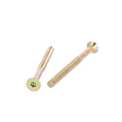 Undersnket Bolt M6x76mm - Gulforzinket - DIN 7991