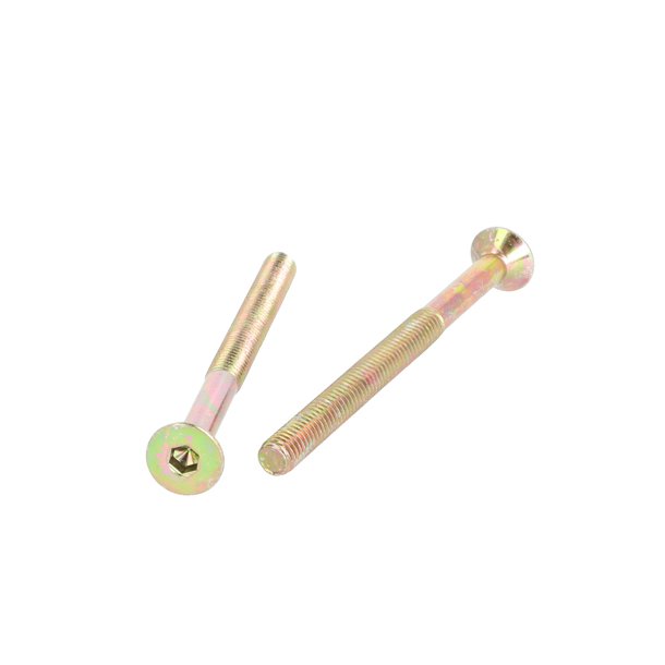 Undersnket Bolt M6x76mm - Gulforzinket - DIN 7991