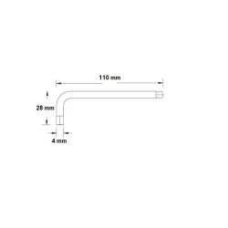 Unbrakongle med Kugle 4mm - 110x28mm