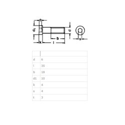 Unbrako Bolt M6x35mm - Rustfri A2 - DIN 7984