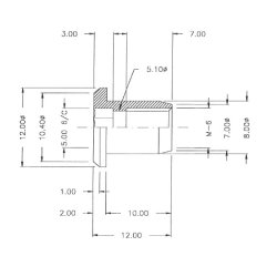 Messing Mbelhoved 12x10x8mm - M6 - Messing