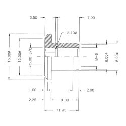 Messing Mbelhoved 15x9x9mm - M6 - Messing