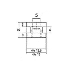 Messing Mbelhoved 13x10mm - M6 - Messing