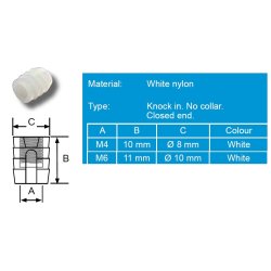 Gevindbsning til Indslag - M4x10mm - Nylon
