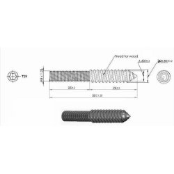 Ansatsskrue M8x50mm - Gulforzinket